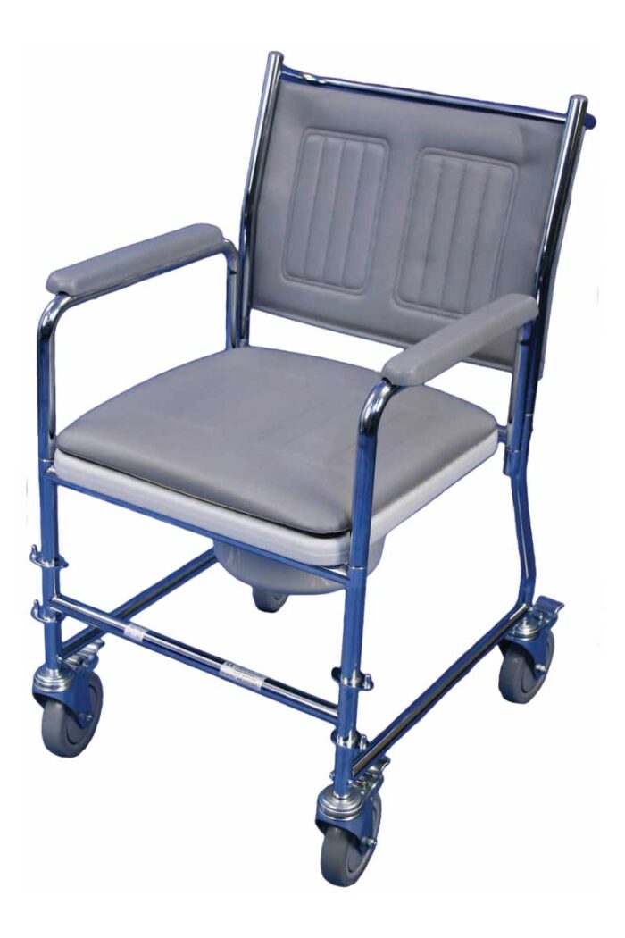 Linton Mobile Commode, DET ARM, 4XCAST