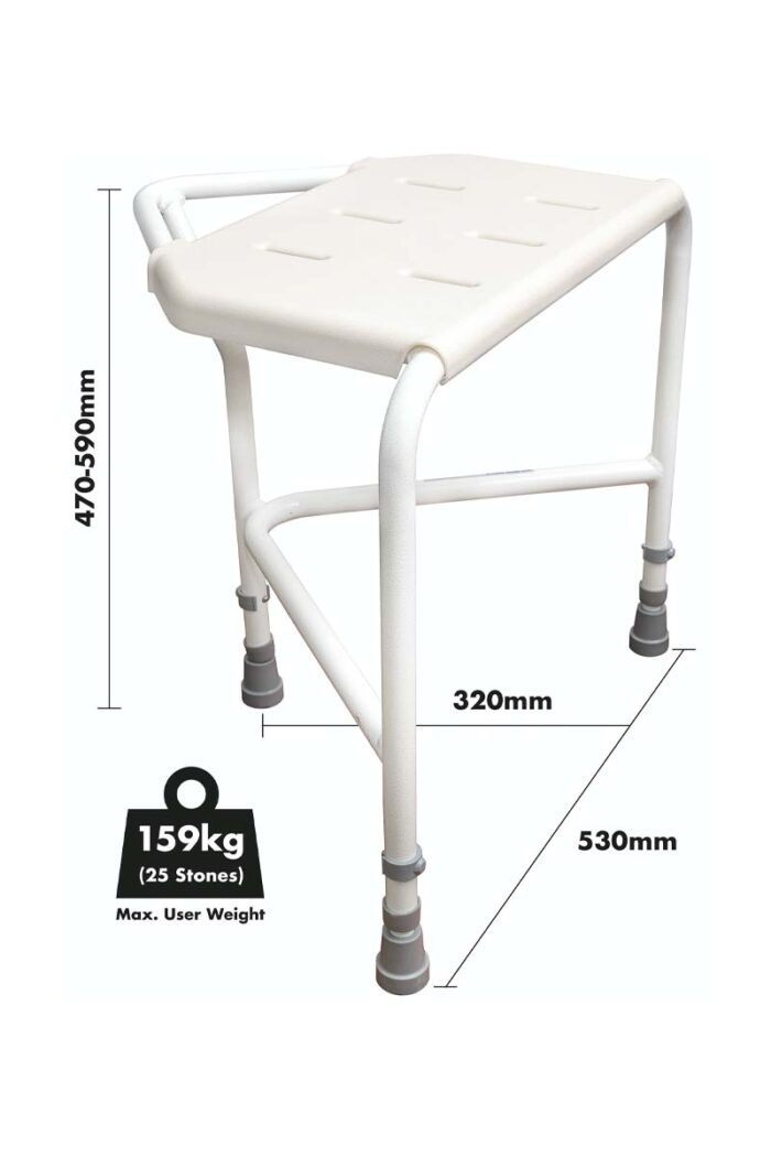 Pembury HT ADJ Corner Shower Stool - Image 3