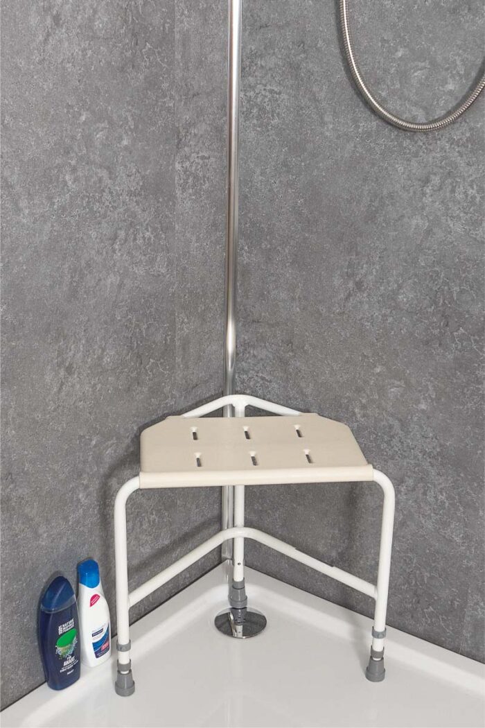 Pembury HT ADJ Corner Shower Stool - Image 2
