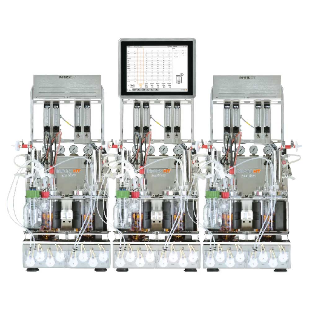 Infors HT Bioprocessing trend-setter for 55 years Bioreactors, shaker incubators, bioprocess control software Multifors 2 bioreactor Optimizes up to six sophisticated bioprocesses concurrently Magnetic coupling Touch screen Digital or analog sensors