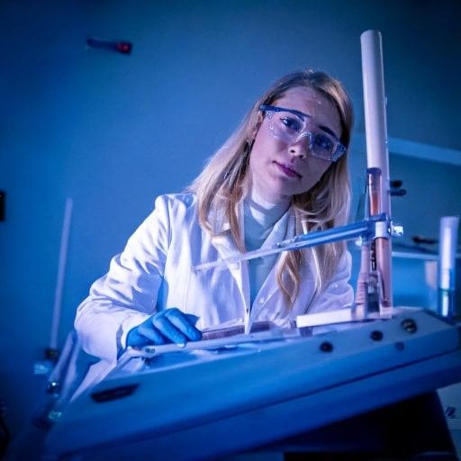A lab worker using Industrial & Lab Scales