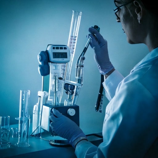 An image of a white spectrometer in a lab setting. 