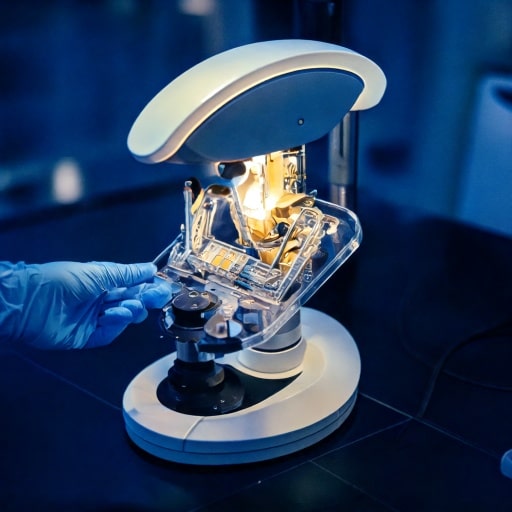 An image of a white spectrometer in a lab setting. 