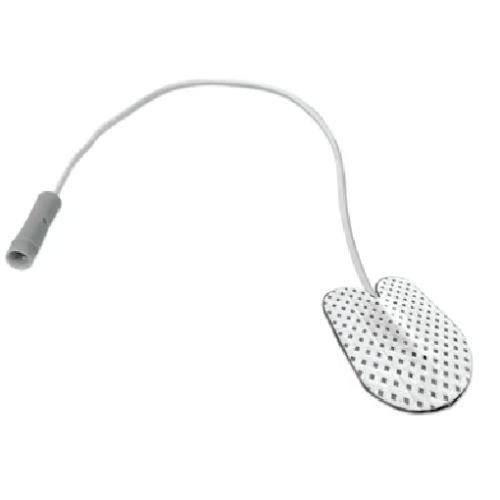 Medical adhesive electrode pad with a flexible lead wire and connector used for electrical stimulation therapies