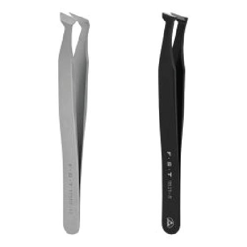 Two long-handled nail clippers, one light gray and one black, shown side by side.